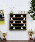 Rustic Wood Golf Ball Display Cabinet Wall Rack 5 Tier Shelf No Door Holder for Collectible Balls and Trophies Wall Mount Golf Display Case