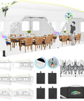 10x20 Pop Up Canopy Shelter With Six Sidewalls No Fuss One Push Setup Waterproof UPF 50 Gazebo for outdoor events, includes sandbag, air vent, and carry bag.