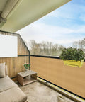 3 Ft By 50 Ft Privacy Fence Screen Built Tough Mesh Shade Cover For Outdoor Yard Garden Backyard Breathable HDPE Material installed on balcony