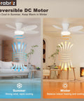 35 Inch Flush Mount Ceiling Fan With Led Light And Remote Control in summer and winter modes showcasing airflow patterns.