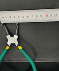 4 Piece Snap Ring Pliers Set With 7 Inch Round Nose C Clamps For Snap Ring Removal, ruler showing measurement