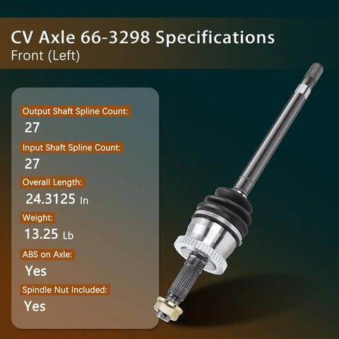 Front Driver And Passenger Side CV Axle And Wheel Bearing Set For 1999 2004 Jeep Grand Cherokee 5 Lug 4WD Non ABS left axle