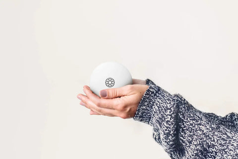 Portable Space Heater With Detachable Hand Warmer in hand, 6 x 6 x 5 inches, compact white design for small spaces