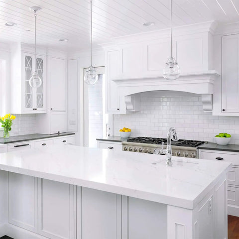 White kitchen with 15.7In By 16.4Ft Matte White Peel And Stick Wallpaper No Fuss Self Adhesive Contact Paper on cabinets and walls.
