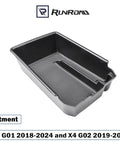 BMW X3 G01 2018-2024 and X4 G02 2019-2025 center console organizer tray armrest insert storage box in black