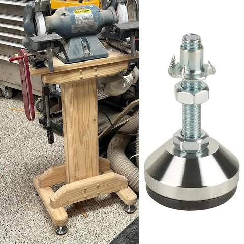 Heavy Duty Adjustable Leg Levelers With 1.96 Inch Base And M10 Thread, 1200 Lb Capacity Furniture Feet Levelers For Cabinets Workbenches Chairs Sofas And More, Large Base For Rock Solid Stability 4 Pack