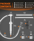 LOZAGU gear oil pump for quart bottles with clear tubing, 10cc stroke, includes 3/8 swivel and 8mm/10mm adapters