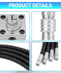 3 Way Hydraulic Diverter Valves Kit For 1-2 Ton Mini Excavator With Quick Connects, 31 Inch Flexible Hoses, Close-Up View