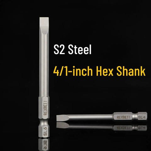 Slotted Phillips Screwdriver Bit Set With Holder 12 Piece 3 Inch Bits Magnetic Drill Bit Set One Quarter Inch Hex For Everyday Home Fixups And Garage Projects Durable Steel, featuring front view of slotted bits, S2 steel, 1/4-inch hex shank.