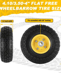 Two Pack 10 Inch Flat Free Solid Rubber Wheel Set For Hand Trucks Wheelbarrows Garden Carts Dollies And Utility Carts