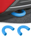 Light Blue Rugged Silicone Tow Hook Cover Set 2Pcs Fits Ford F150 2004 2024 shown on vehicle bumper angle