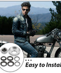 7 Pack Mini Dirt Bike Steering Shaft Bearings Kit for Off Road Rides adjacent to a motorcycle