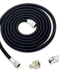 Hella Flexible Six Foot Braided Airbrush Hose With Kickass Usa Quick Connect Plug and Zero Hassle One Eighth To One Quarter Bsp Adapter accessories.