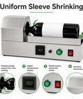 Compact Electric Heat Shrink Machine For Wine Bottle Neck Sleeves with digital display and stainless steel body.