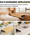 Straight Up Heavy Duty Countertop Extension Slide Rail For Kitchen Counters And Island Extensions With Buttery Smooth Soft Close Buffer Damping Rust Resistant Cold Steel Build Up To Twelve Point Six Inch Track shown in kitchen and bedroom setups.