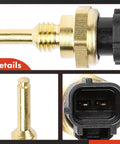 A-Premium engine coolant temperature sensor with brass body and black 2-pin connector