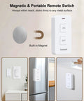 Remote Control Outlet With Two Remotes 200 Ft Long Range Wireless On Off Switch mounted on metal surfaces, magnetic feature
