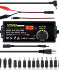 Adjustable Universal Power Supply Adapter 4A 144W Variable DC Output 3V To 36V With 14 Tips Polarity Converter and Test Lead