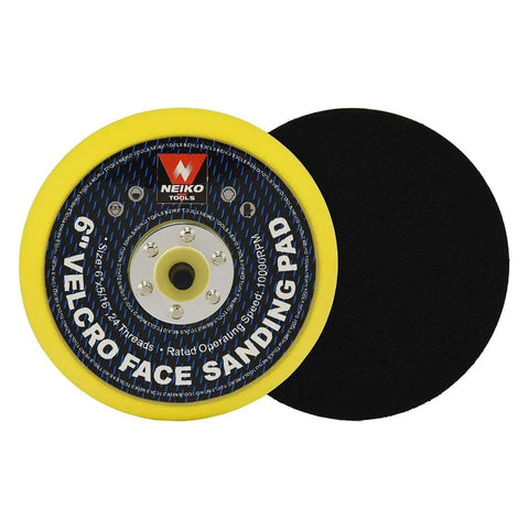 Six Inch Hook And Loop Sanding Discs For Orbital And DA Sanders, Five Sixteenth Inch Arbor, Twenty Four Thread Mounts, Ten Thousand RPM Performance
