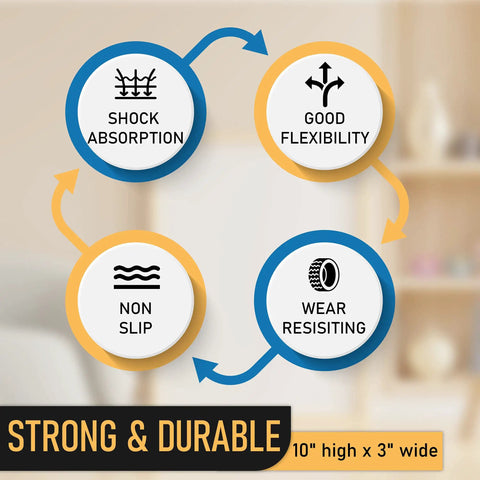 Benefits of all-purpose 10 inch pneumatic tire and wheel set with shock absorption, good flexibility, non-slip, wear resisting features.