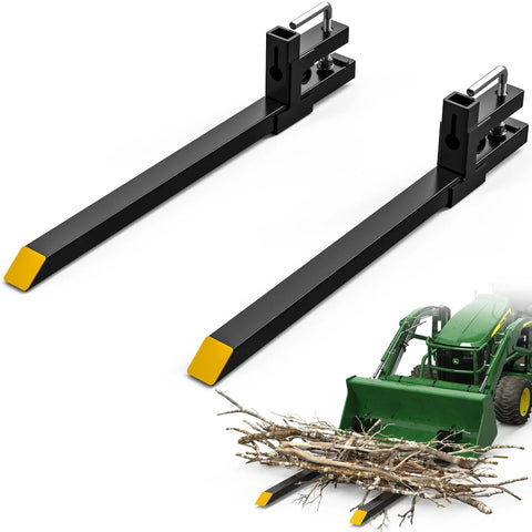 43 Inch Clamp On Pallet Forks For Tractor Bucket, Heavy Duty 2000Lb Quick Attach For Skid Steer Loader with helical screw design