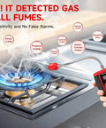 Portable 3 In 1 Carbon Monoxide And Carbon Dioxide Detector With 12 Inch Bendable Probe Battery Operated Handheld Alarm used over stove