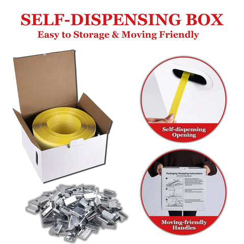 Badass Heavy Duty Poly Strapping Banding Kit With Ratchet Tensioner Hand Sealer Steel Seals And 2600 Foot Polypropylene Roll For Secure Crate Wrapping