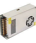 Durable 12V 30A LED Switching Power Supply Adapter With Aluminum Alloy Case Heavy Duty Power Driver For Industrial Equipment Home Appliances And Mechanical Instruments Efficient Dual Cooling silver metal housing with fan vents