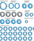 38 Pack Ball Bearing Set With Blue Rubber Seals For 1 To 10 Scale RC Crawler Cars Including Axial SCX10 III AXI03007 variety sizes