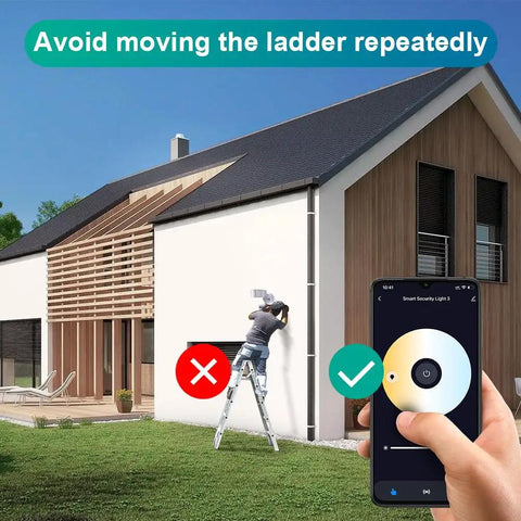 Two Pack 50W Smart Outdoor LED Security Light With Tunable White 2700K-6500K, Motion Sensor Floodlight, WiFi Exterior Lighting Compatible With Alexa And Google, App Control Via Smart Life, 2.4GHz, Weatherproof Yard Garage Spotlight
