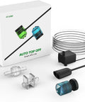 Auto Top Off ATO System For Saltwater And Freshwater Aquariums Keeps Water Level Stable And Salinity In Check No Fuss Setup Perfect For Reef Tanks And Multi Tank Systems Blue box with components