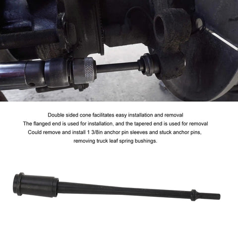 Anchor Pin Bushing Driver Kit For Truck And Trailer, Pneumatic Pin Remover And Installer Tool, detail on tool in use