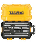 Fifteen Piece Socket And Accessory Tool Kit With Lockable Stackable Tray One Quarter Inch And Three Eighths Inch Drives
