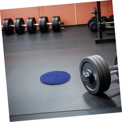 Blue Wool Felt Fencing Hand Guard Pads Replacement for Amped Up Safety in Competitions next to gym weights