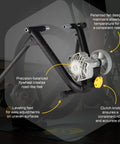 Fluid2 Indoor Bike Trainer For Road And Mountain Bikes With Realistic Road Feel And Progressive Fluid Resistance shown with mechanics