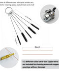 All-In-One Carburetor And Welding Nozzle Cleaner Kit With 26 Cleaning Wires, 5 Nylon Tube Brushes, 10 Stainless Steel Needles, Plus Small Files - Dual Aluminum Box Sets In 8Cm And 12Cm For Sprinklers, Shower Heads, Jets, Orifices
