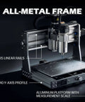 3020-PRO Ultra CNC Router Machine with all-metal frame, upgraded 710W spindle, 60mm stepper, shown from side