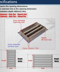 Specifications for Heavy Louvered Access Panel For Drywall And Ceiling Vent Cover Rustproof 304 Stainless Steel Air Grille.