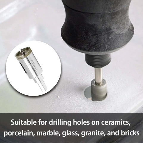 Qjaiune 1-inch diamond hole saw with pilot bit for drilling ceramic, marble, glass; 1-9/16 in cutting depth
