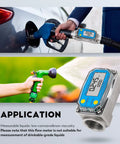 1 Inch and Three Quarter Inch Turbine Flow Meter Stainless Steel Digital Liquid Flowmeter with NPT Adapters in use with hose