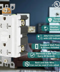 Two Pack GFCI Outlet 20 Amp UL Listed Self Test GFI Receptacles Tamper Resistant Weather Ready LED Indicator