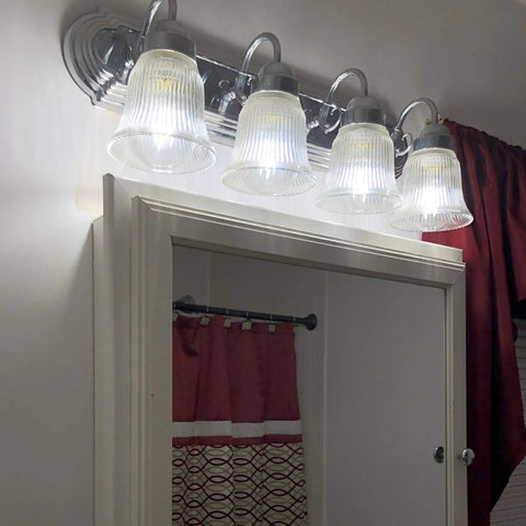 G25 LED Filament Vanity Bulb 40W Equivalent, 500 Lumens, 2700K Warm White in bathroom lighting fixture