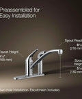 Jolt Swing Spout With Integrated Side Spray, Go-To Heavy-Duty Metal Faucet For Deck Mounted Widespread 2-Hole Install, displayed