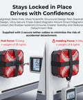 HWSTAR 2026 Magnetic Wireless Trailer Lights Kit: two red IP67 waterproof LED tow lights strapped to a metal surface