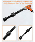 Heavy-Duty 5-Piece Dual Wheel Separator Kit with 11-Thread Pusher and 22 mm Deep Impact Socket in use