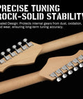 Tuning pegs on headstock of Electric Guitar Starter Kit With Amp And Full Accessories For Beginners To Pros Plug And Play 39 Inch