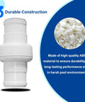 Pool Cleaner Hose Swivel Kit Replacement 9-100-3002 for 360 and 380 Pool Cleaners, white ABS swivel joint shown close up
