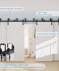 10 Foot Four Door Double Track Bypass Sliding Barn Door Hardware Kit For Interior Use With Rails And Rollers Doors Not Included