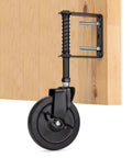 Heavy Duty Gate Caster Wheel With Side Brake, Spring Loaded Drag Wheel With 360 Degree Swivel, 200 Lb Capacity on wooden gate