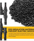 Heavy Duty Solar Y Branch Connector Kit For Paralleling Panels M To FF And F To MM With 2 Pairs, PPO material pellets shown